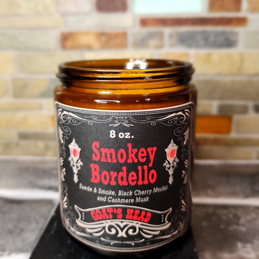 "Smokey Bordello" 8 oz. Scented Soy Candle