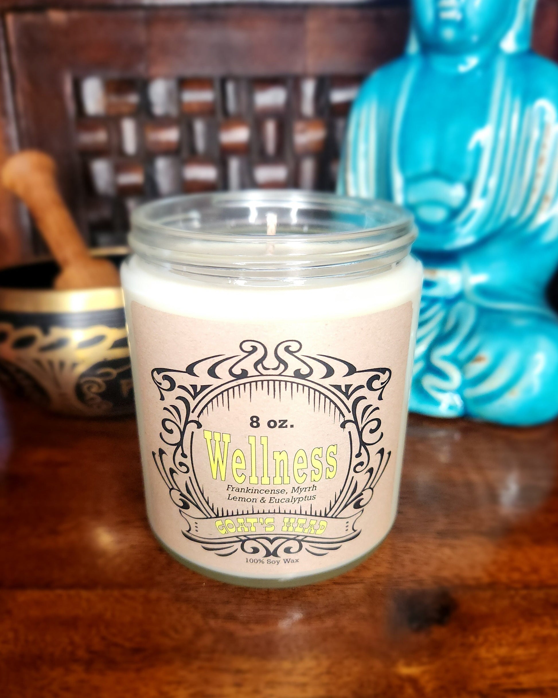 Goat's Head "Wellness" revised  Soy Candle 8 oz. glass jar
